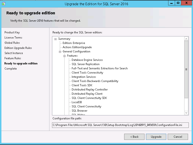 ready to upgrade sql server 2016 edition