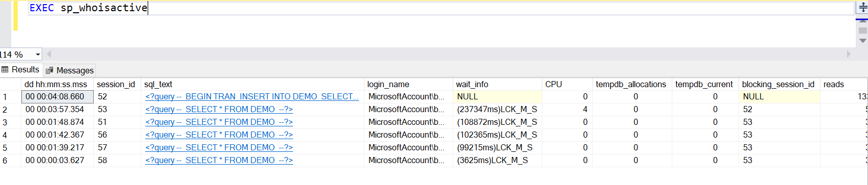 example output from sp_whoisactive